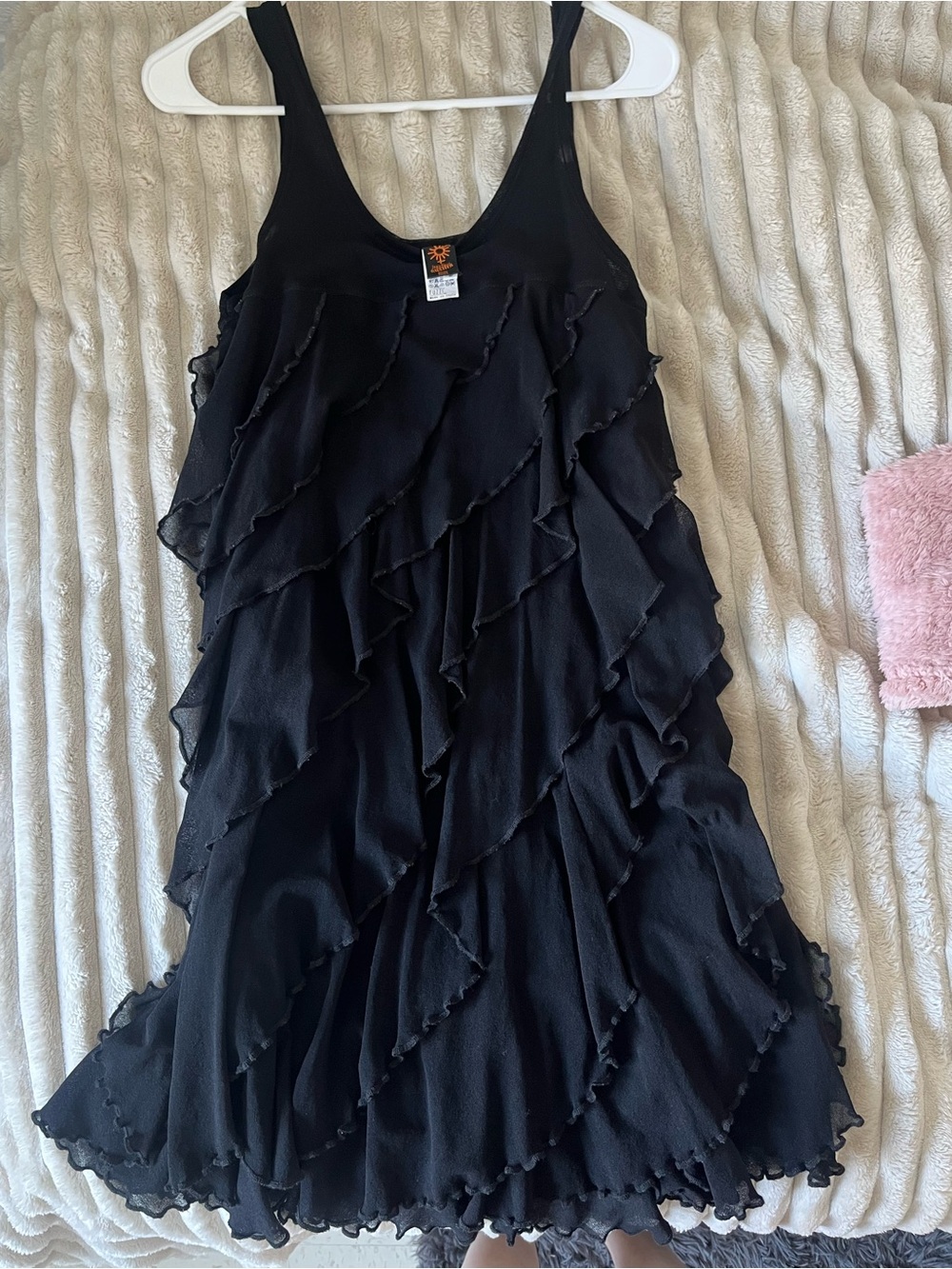 Jean Paul Gaultier Soleil Black Ruffled Mesh Dress - - Black